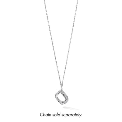 14K Weißgold Anhänger mit 1 ct. im Labor gezüchtetem Diamant VS/SI+ G+ in ausgefallener Tropfenform