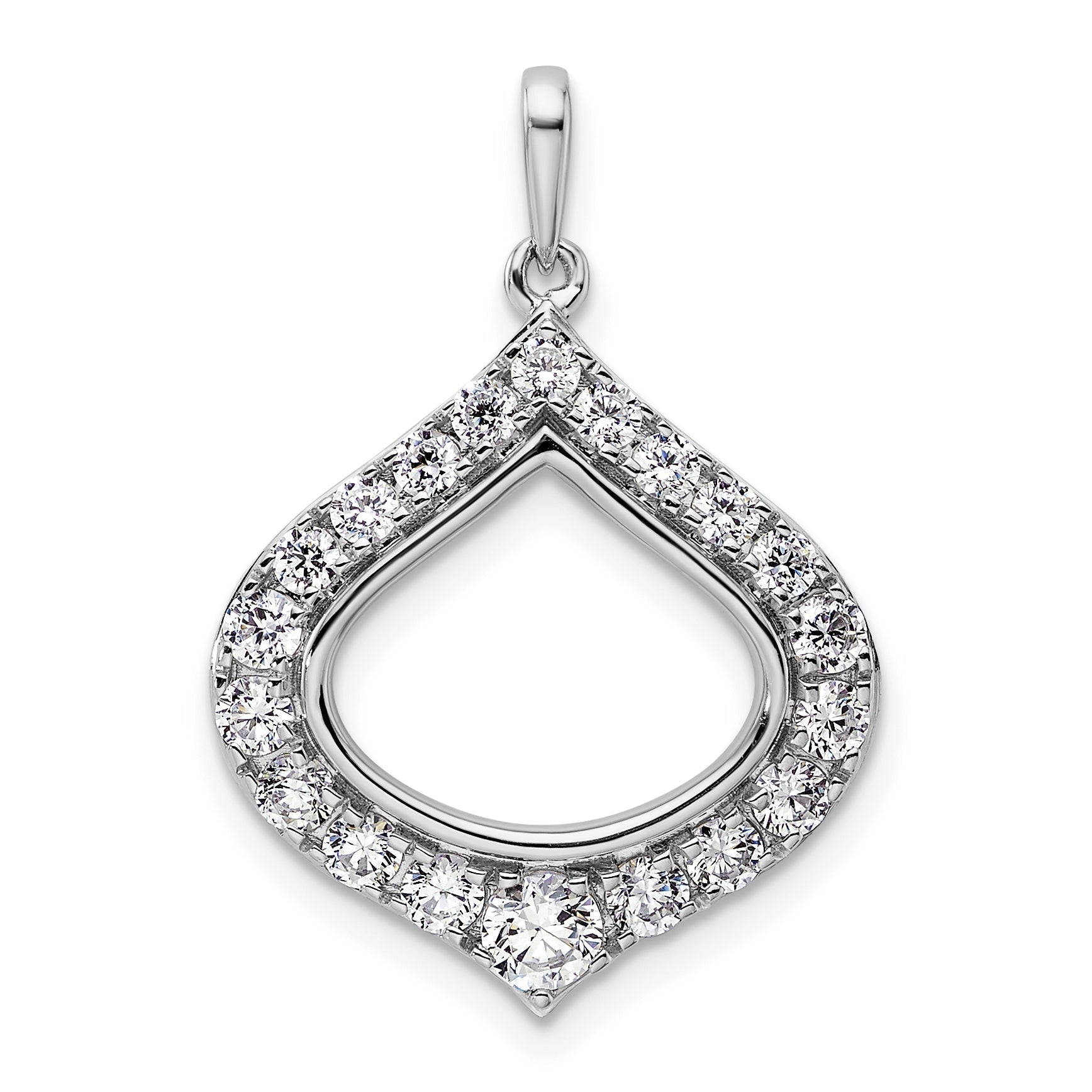 14K Weißgold Anhänger mit 1 ct. im Labor gezüchtetem Diamant VS/SI+ G+ in ausgefallener Tropfenform