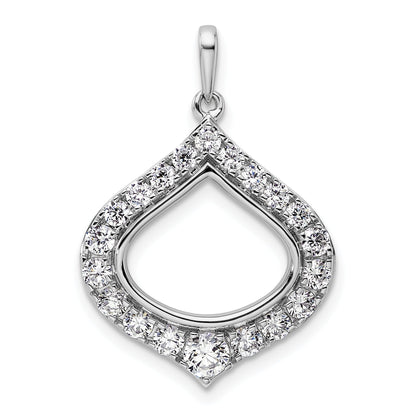 14K Weißgold Anhänger mit 1 ct. im Labor gezüchtetem Diamant VS/SI+ G+ in ausgefallener Tropfenform