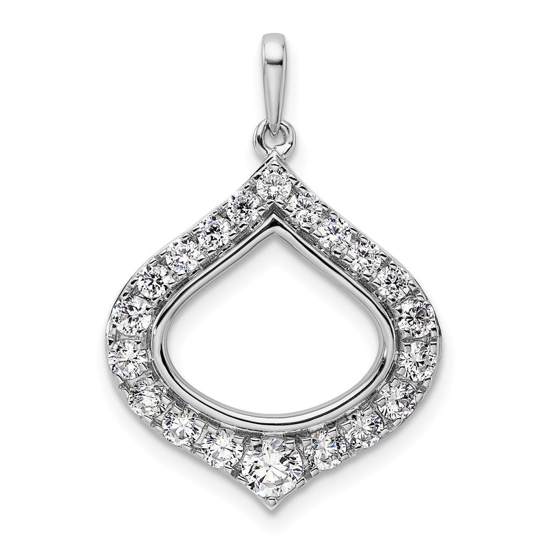 14K Weißgold Anhänger mit 1 ct. im Labor gezüchtetem Diamant VS/SI+ G+ in ausgefallener Tropfenform