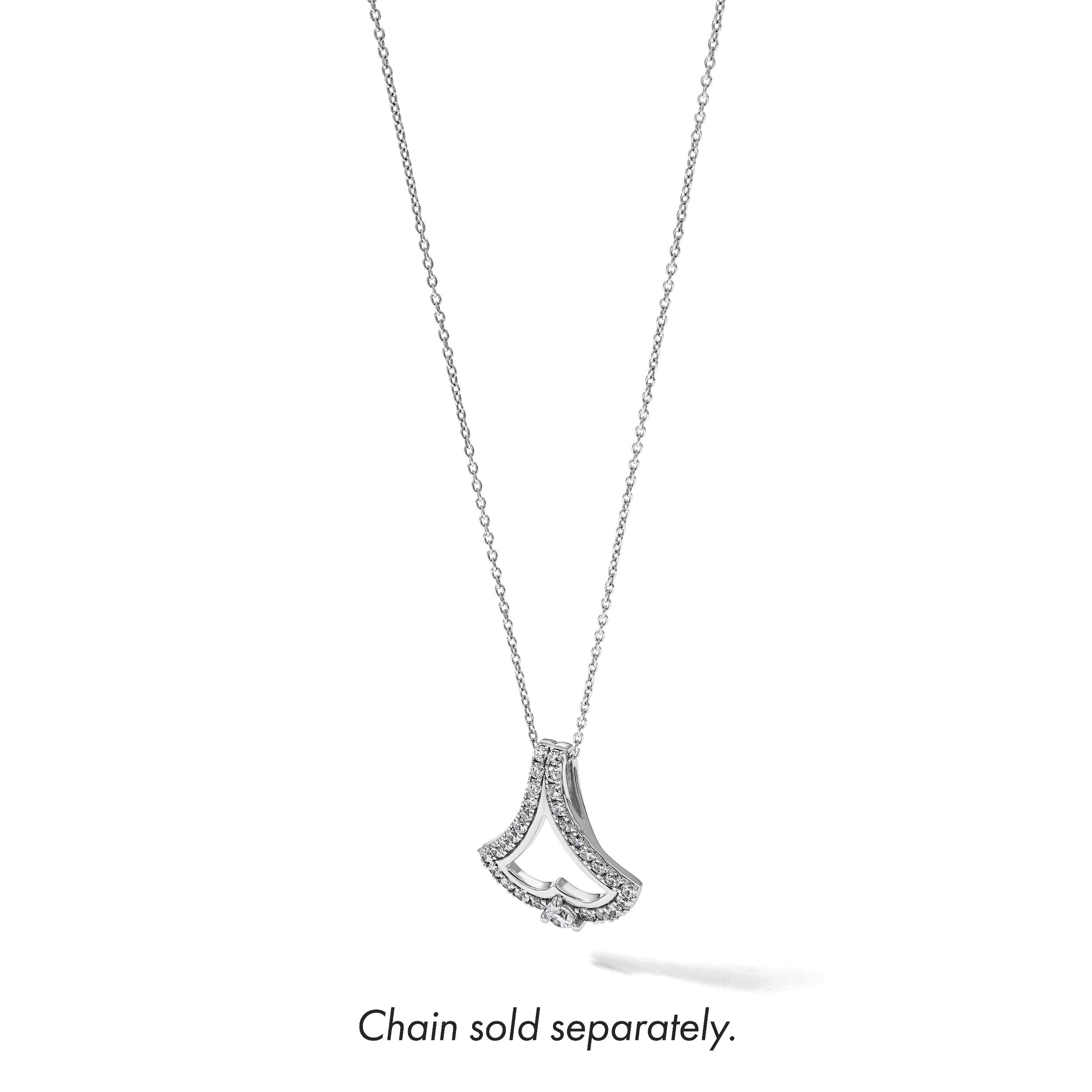 14K Weißgold 1 ct. Labordiamant VS/SI+ G+ Ketten-Gleitanhänger