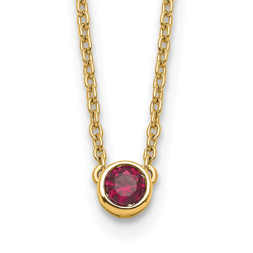 14K Gelbgold 1 Synthetisch Geburtsstein Familie Halskette