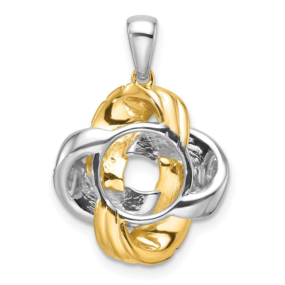 „14K Bicolor Liebesknoten-Anhänger mit 0,2 ct. im Labor gezüchteten Diamanten, VS/SI+ G+“