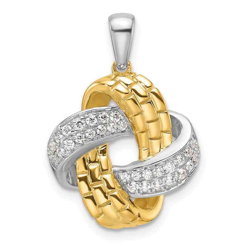 „14K Bicolor Liebesknoten-Anhänger mit 0,2 ct. im Labor gezüchteten Diamanten, VS/SI+ G+“