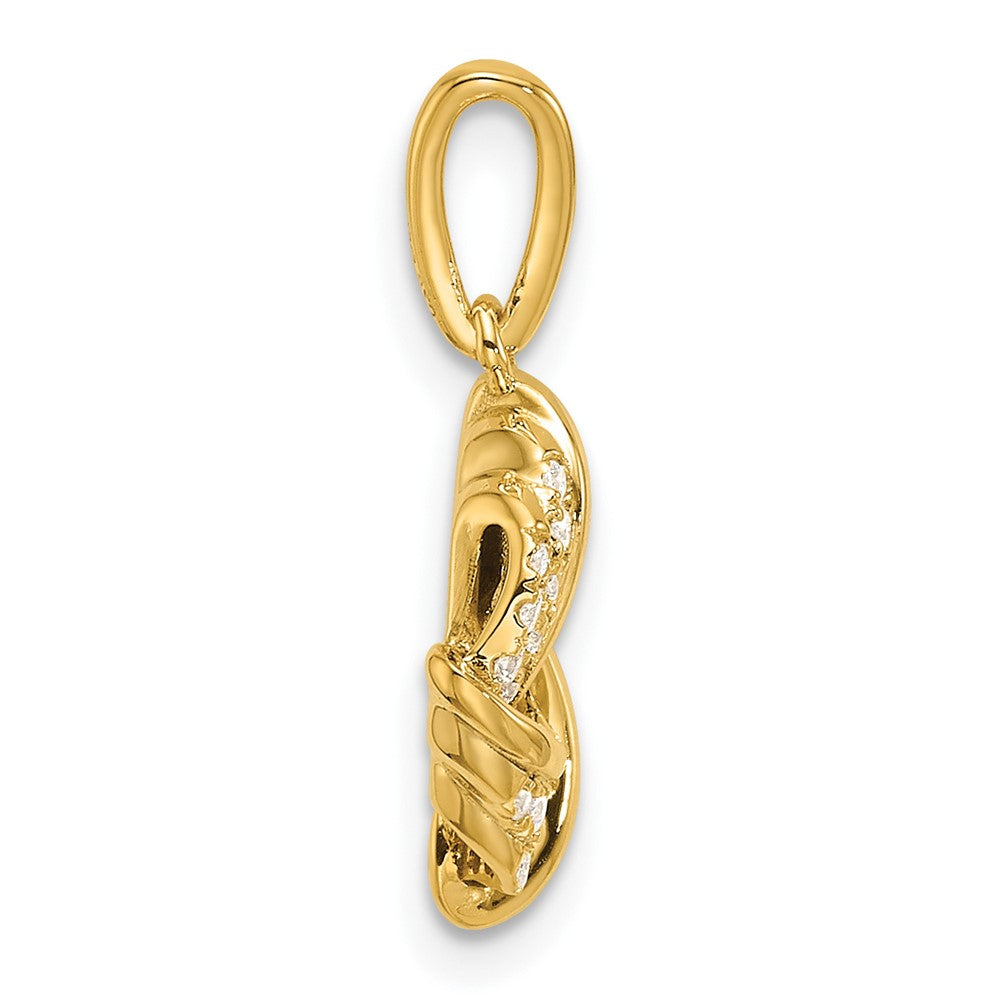 14K Gelbgold Liebesknoten-Anhänger mit 0,2 ct. im Labor gezüchtetem Diamant VS/SI+ G+