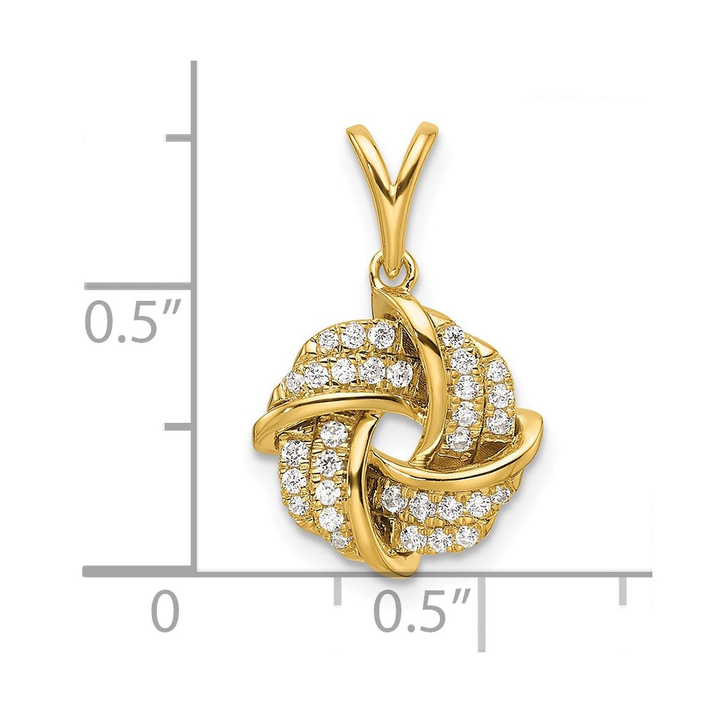 14K Gelbgold Liebesknoten-Anhänger mit 0,2 ct. im Labor gezüchtetem Diamant VS/SI+ G+