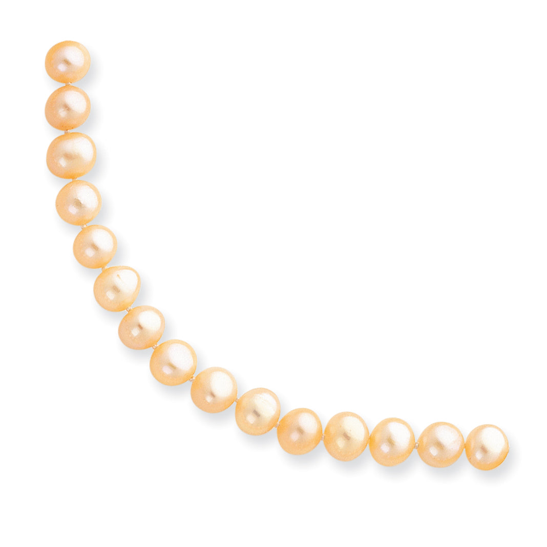 14K Gelbgold 6.5-7mm Rosa Fw Onion Zuchtperle Halskette