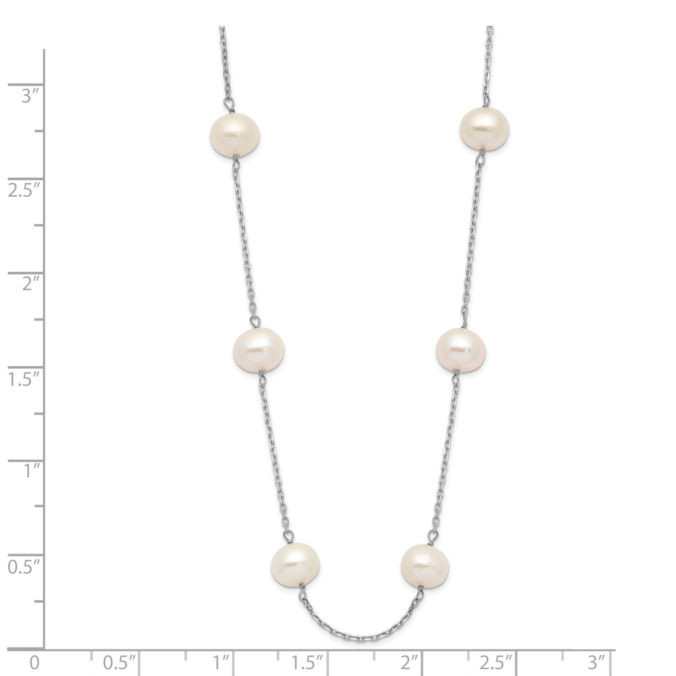 14K Weißgold 6-7mm Rund Fw Zuchtperle 12-station Halskette