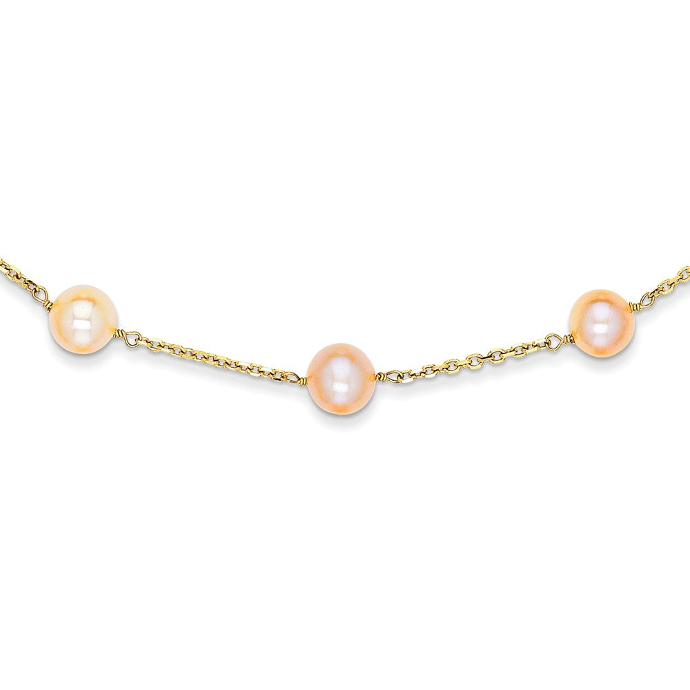 14K Gelbgold Cream Farbe Fw Zuchtperle Halskette