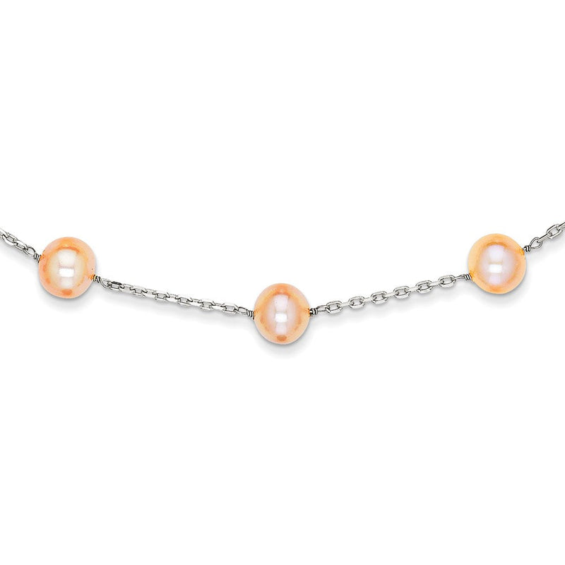 14K Weißgold Wg Cream Farbe Fw Zuchtperle Halskette
