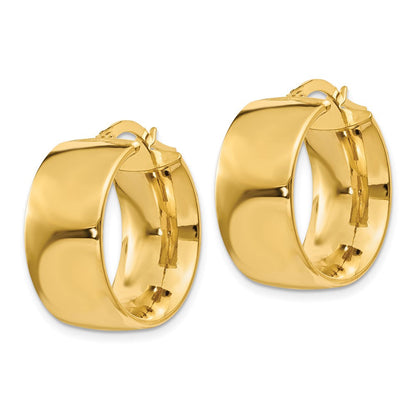 14K Gelbgold 9.75mm Poliert Rund Creolen