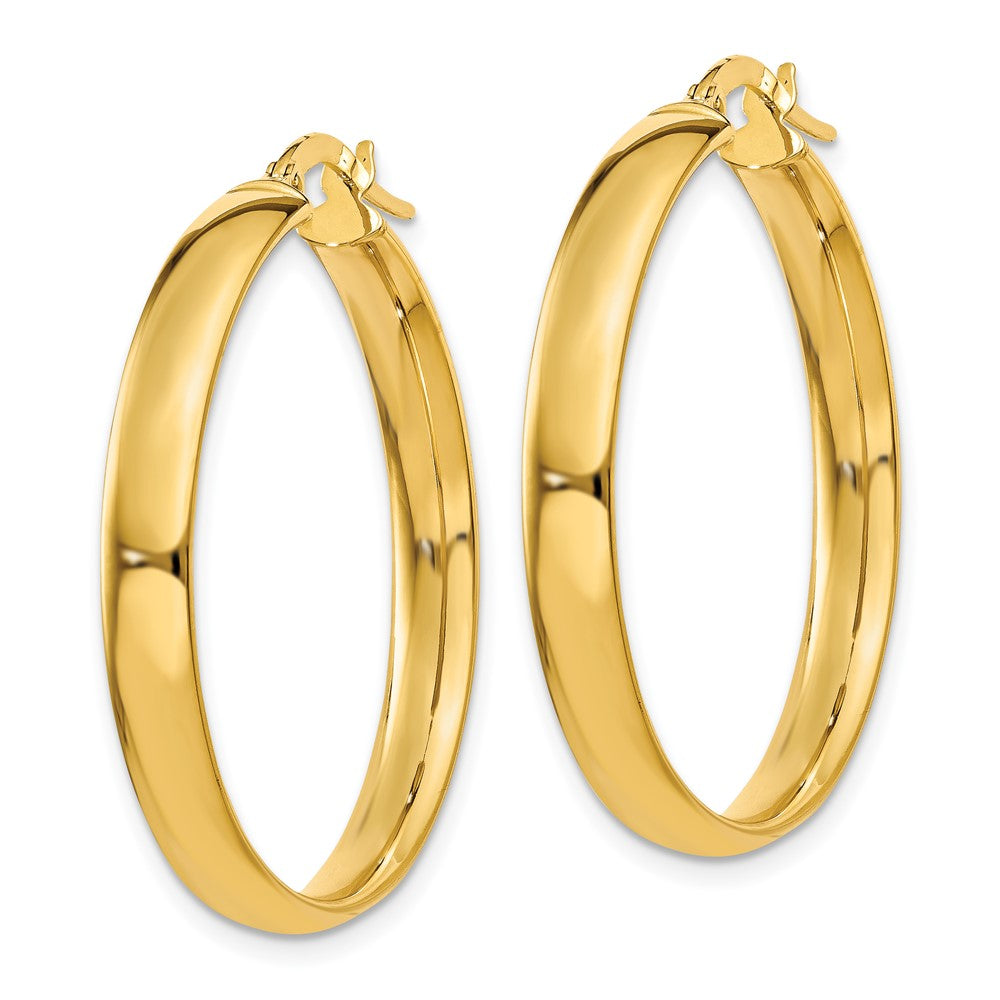 14K Gelbgold 4x25mm Poliert Creolen