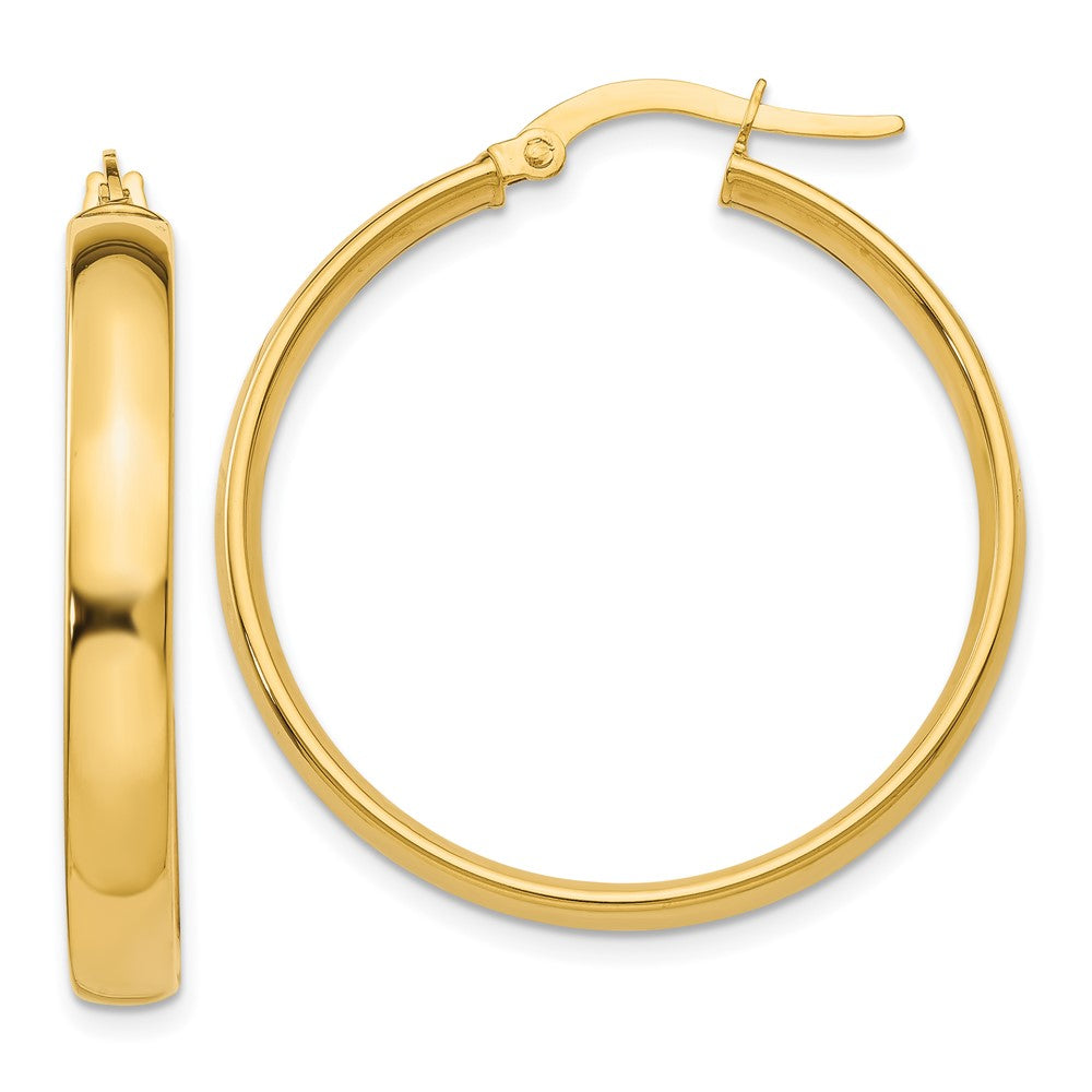 14K Gelbgold 4x25mm Poliert Creolen