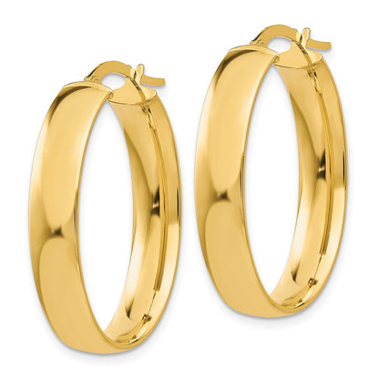 14K Gelbgold 5.75mm Poliert Oval Creolen