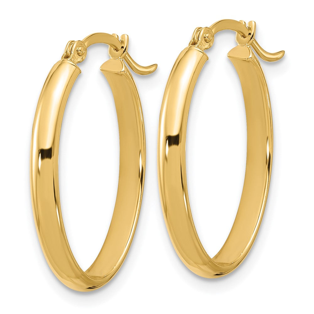 14K Gelbgold Oval Creolen
