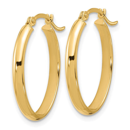 14K Gelbgold Oval Creolen