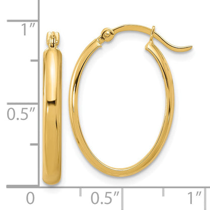14K Gelbgold Oval Creolen