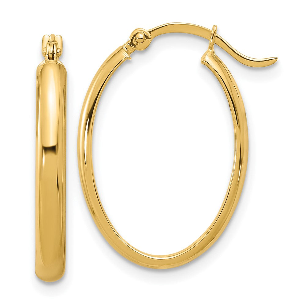 14K Gelbgold Oval Creolen