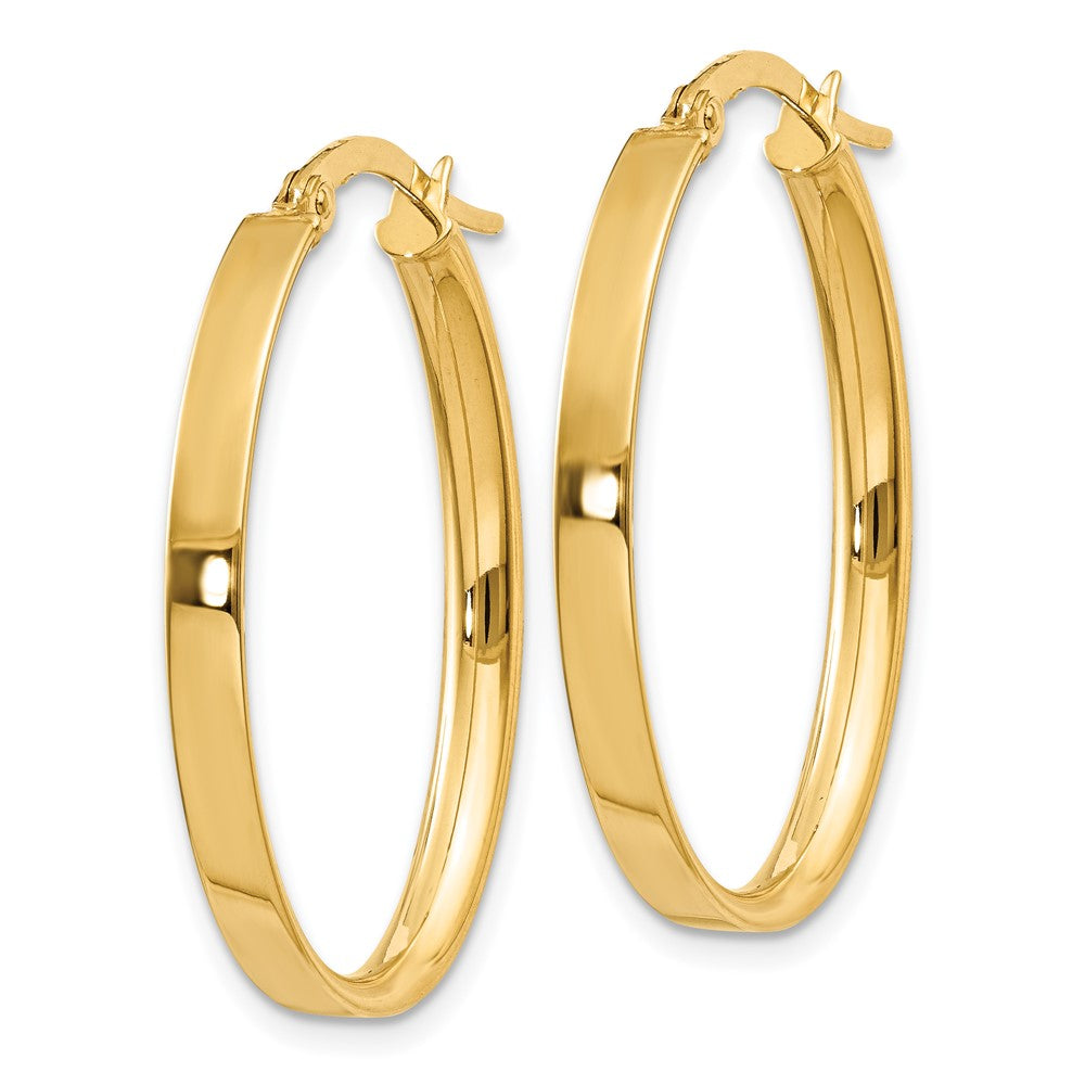 14K Gelbgold 3mm Oval Creolen