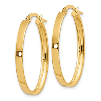 14K Gelbgold 3mm Oval Creolen