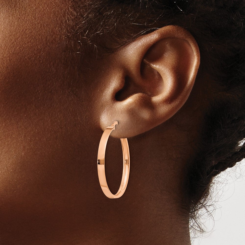 14K Roségold 3mm Groß Creolen