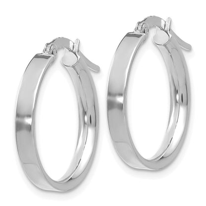 14K Weißgold 3mm Klein Creolen
