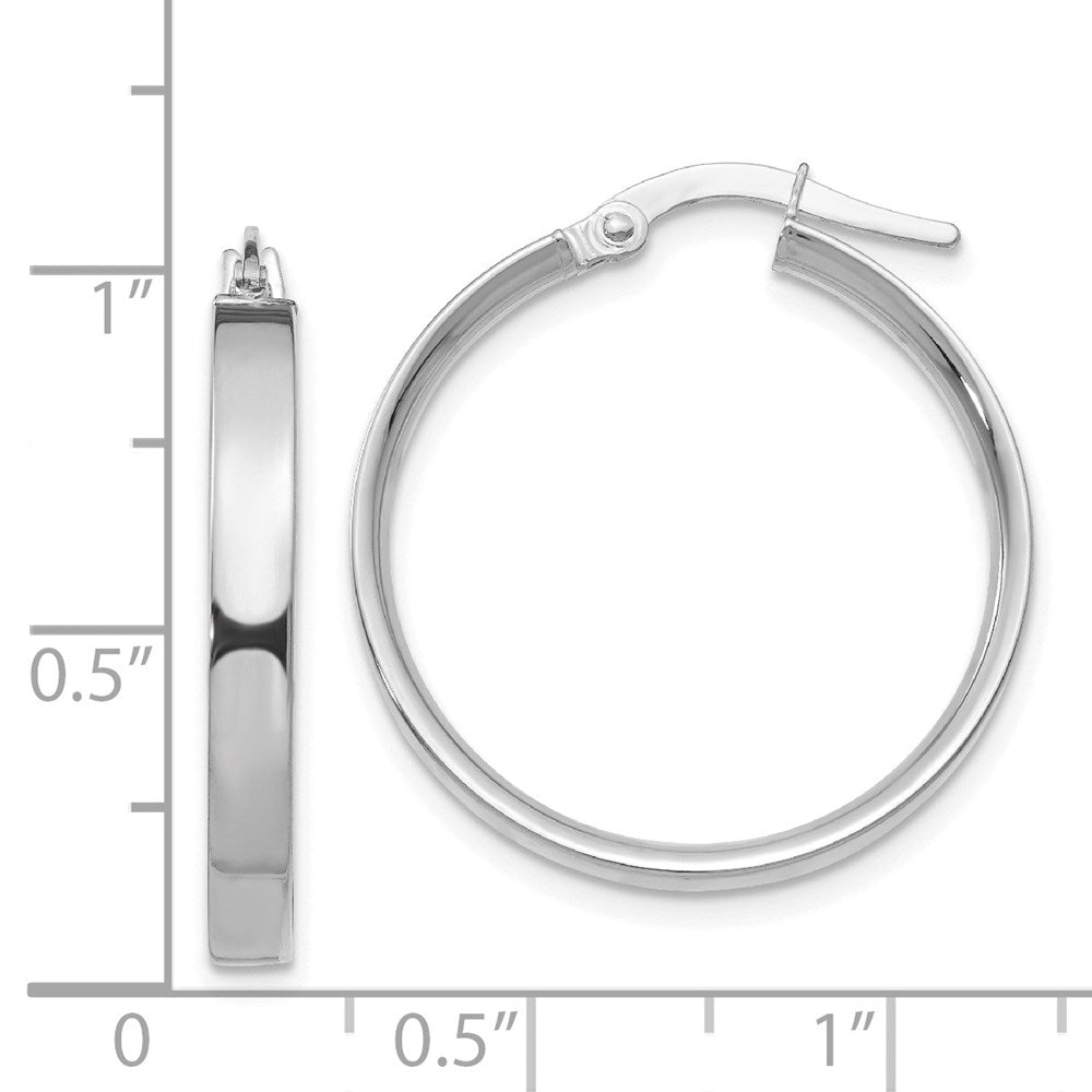 14K Weißgold 3mm Mittel Creolen