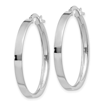 14K Weißgold 3mm Groß Creolen