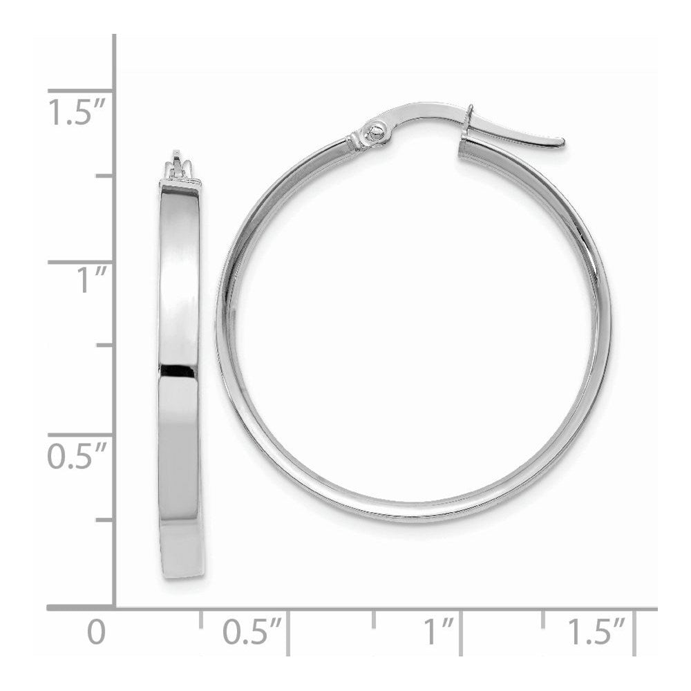 14K Weißgold 3mm Groß Creolen