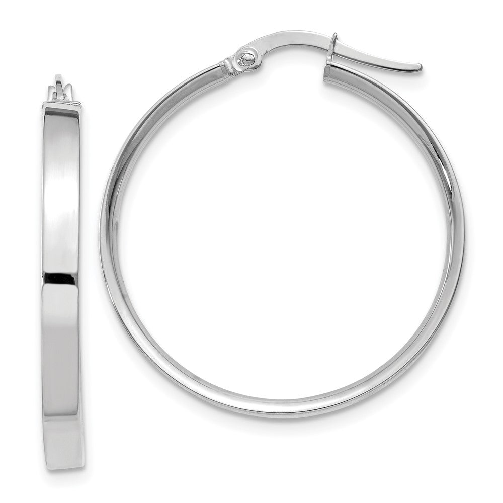 14K Weißgold 3mm Groß Creolen