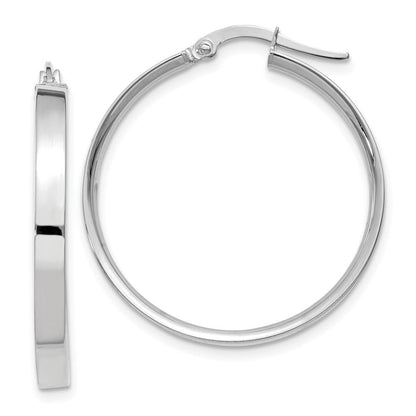 14K Weißgold 3mm Groß Creolen