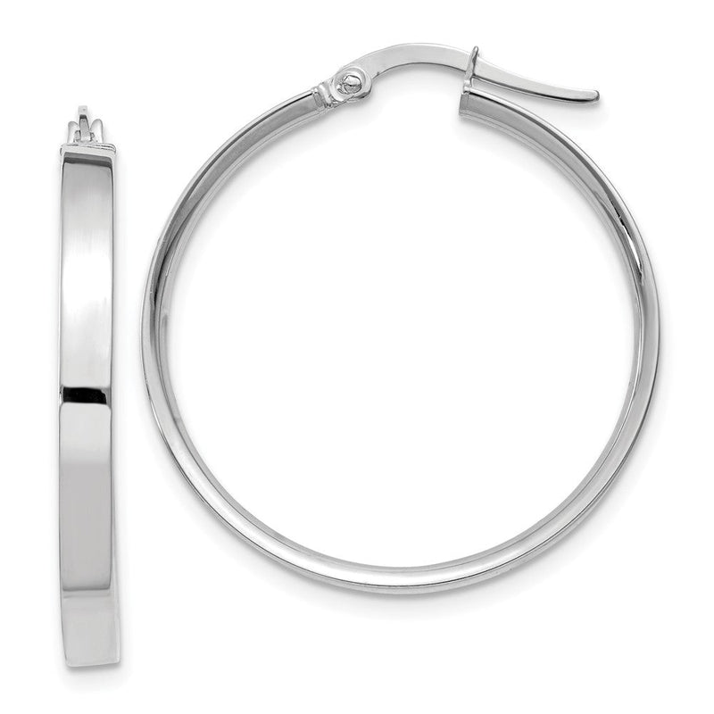 14K Weißgold 3mm Groß Creolen