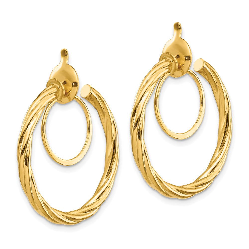 14K Gelbgold Gedreht Non-pierced Creolen