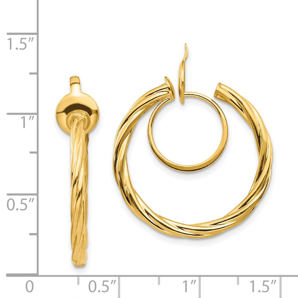 14K Gelbgold Gedreht Non-pierced Creolen