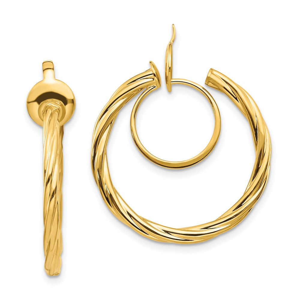 14K Gelbgold Gedreht Non-pierced Creolen