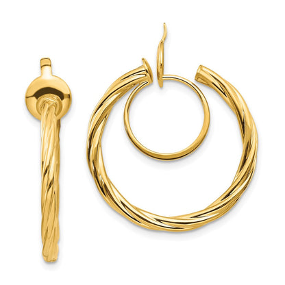 14K Gelbgold Gedreht Non-pierced Creolen