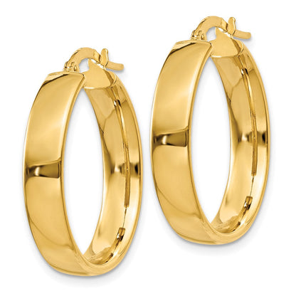 14K Gelbgold 4.75mm Groß Creolen