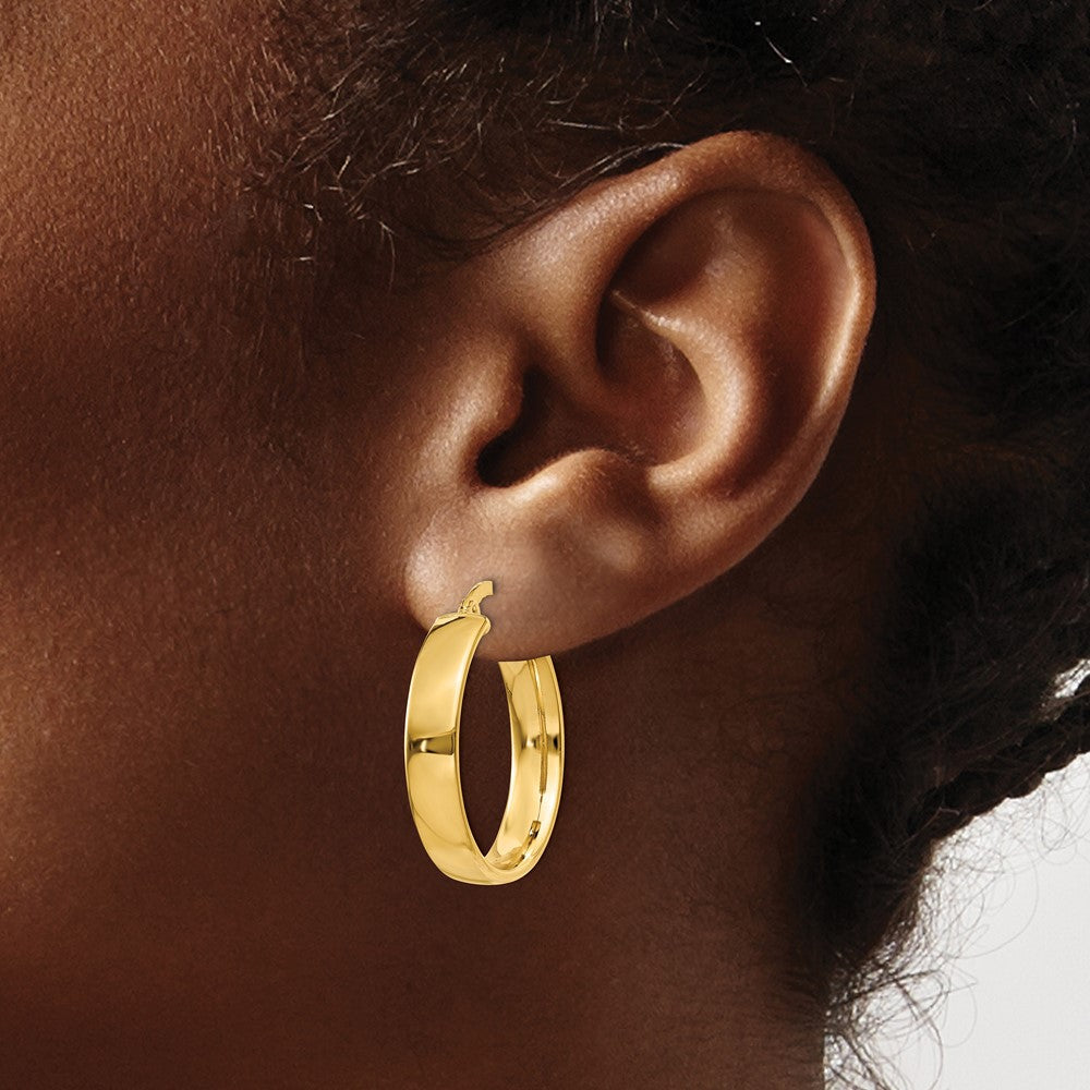 14K Gelbgold 4.75mm Groß Creolen