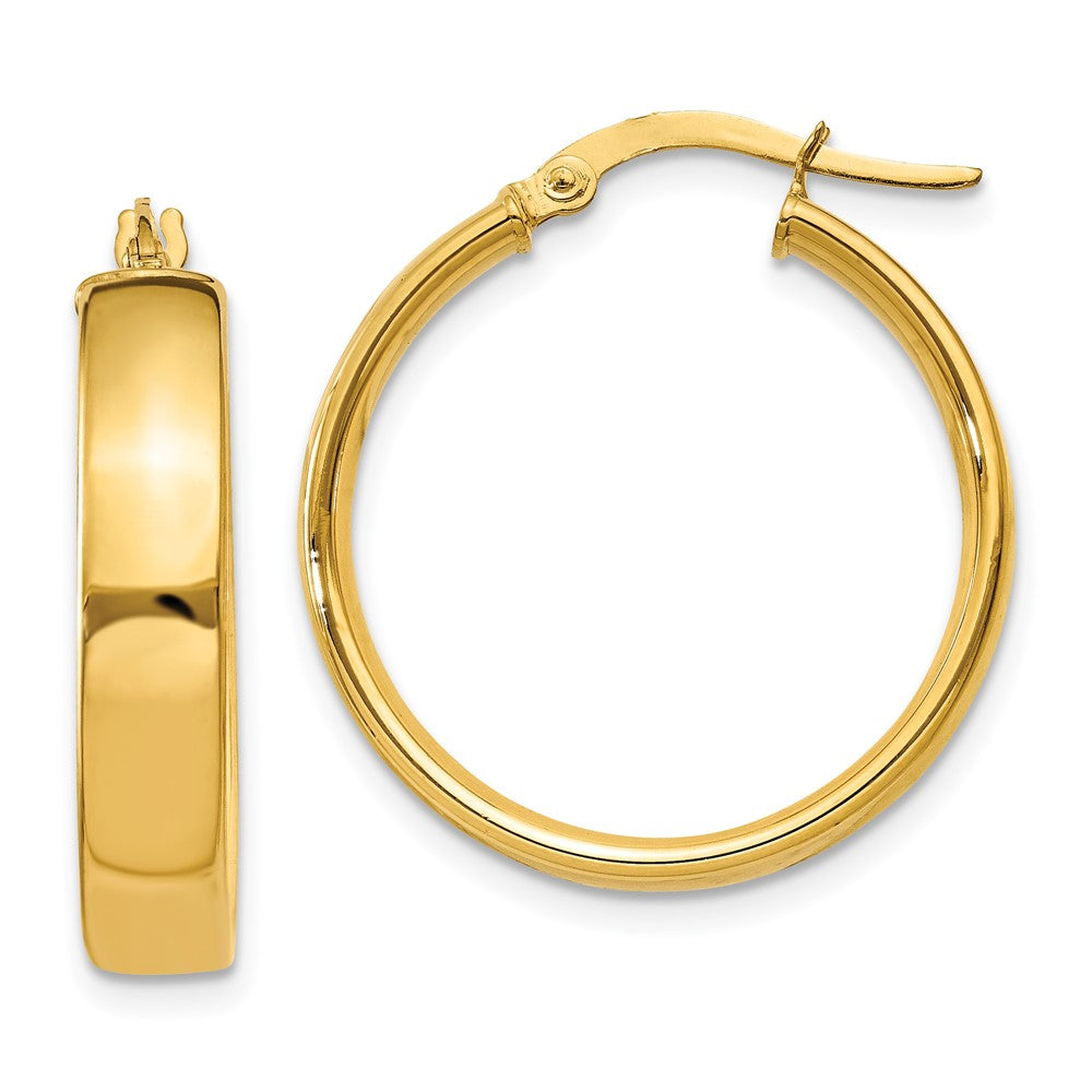 14K Gelbgold 4.75mm Groß Creolen
