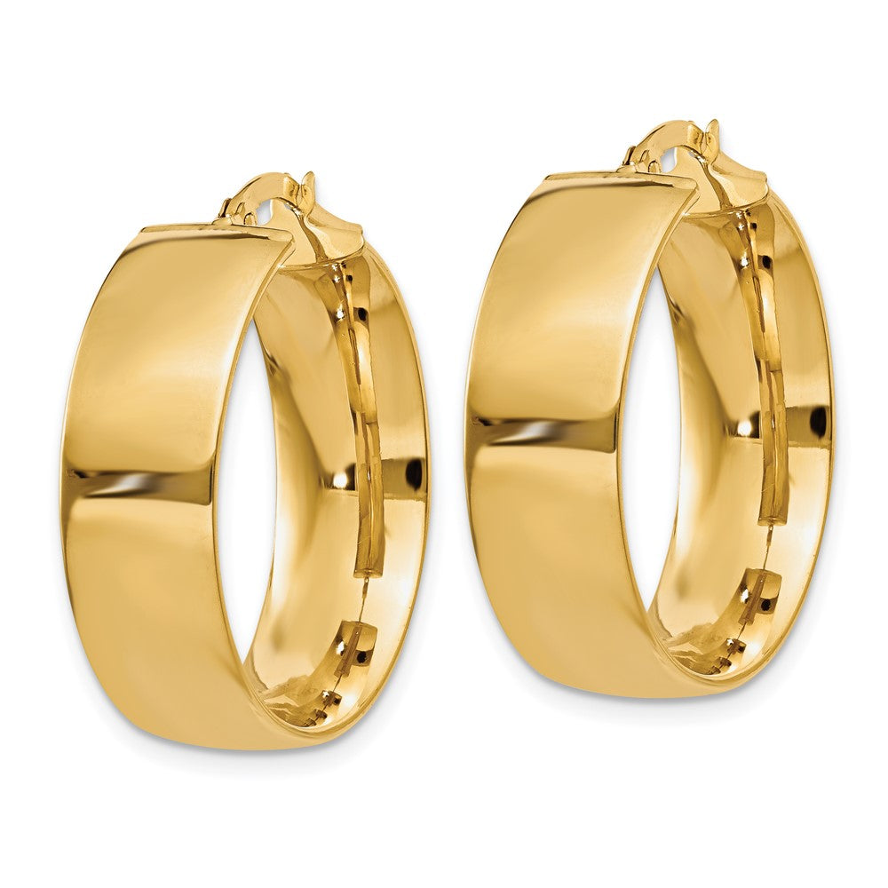 14K Gelbgold 7.75mm Poliert Groß Creolen