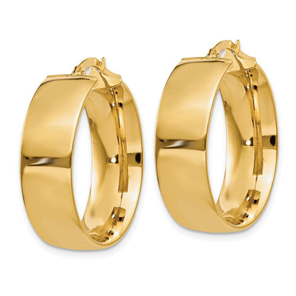 14K Gelbgold 7.75mm Poliert Groß Creolen