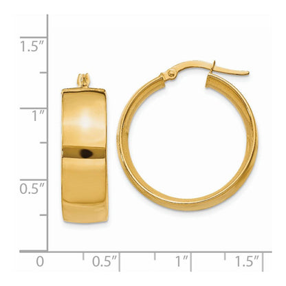 14K Gelbgold 7.75mm Poliert Groß Creolen