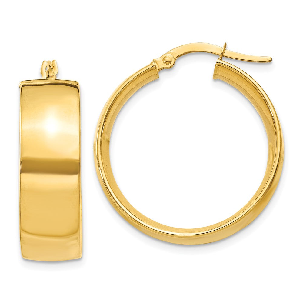 14K Gelbgold 7.75mm Poliert Groß Creolen