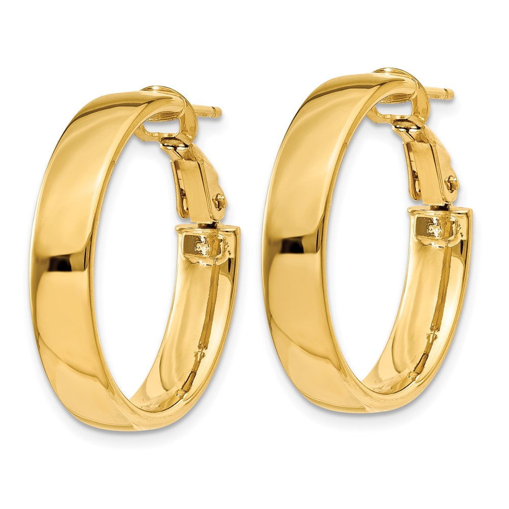 14K Gelbgold 5mm Omega Rückseite Creolen