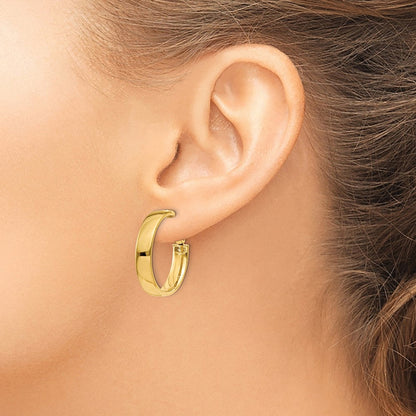 14K Gelbgold 5mm Omega Rückseite Creolen