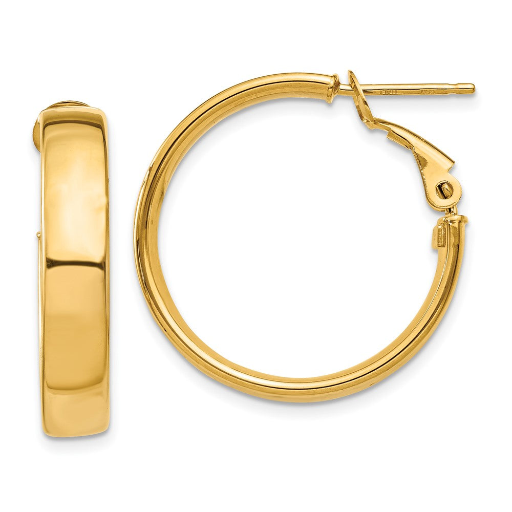 14K Gelbgold 5mm Omega Rückseite Creolen