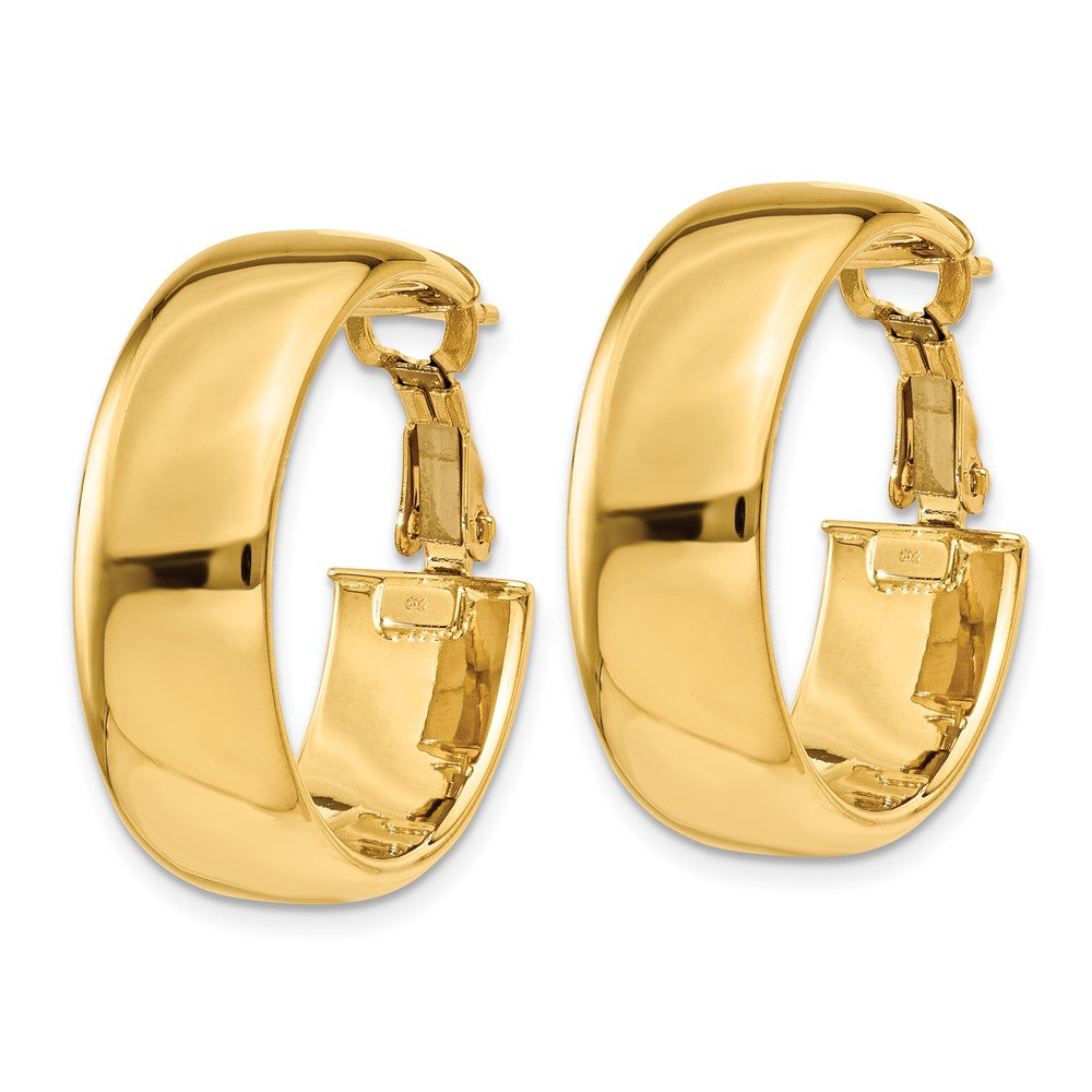 14K Gelbgold 7.75mm Omega Rückseite Creolen