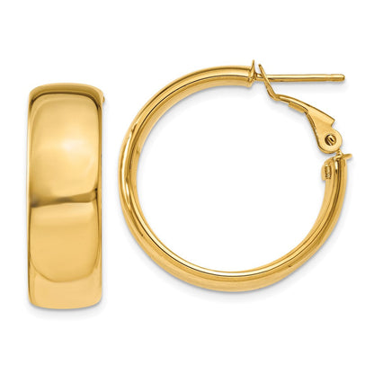 14K Gelbgold 7.75mm Omega Rückseite Creolen