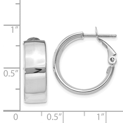 14K Weißgold 6.75mm Omega Rückseite Creolen