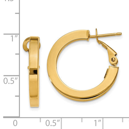 14K Gelbgold 3mm Quadratisch Röhre Rund Creolen